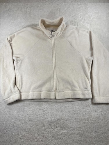 Hollister cream teddy zip - teddy, zip-up