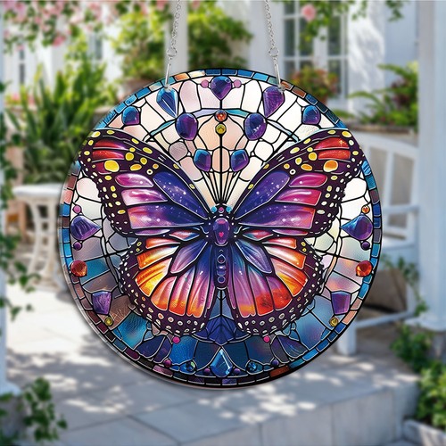 Purple butterfly suncatcher - butterfly,