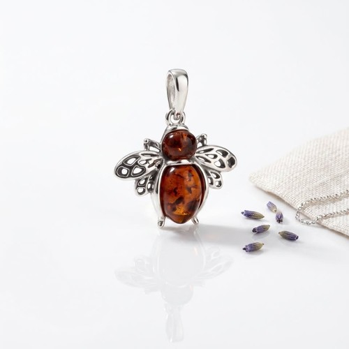 Dije abeja con ambar - dije, de