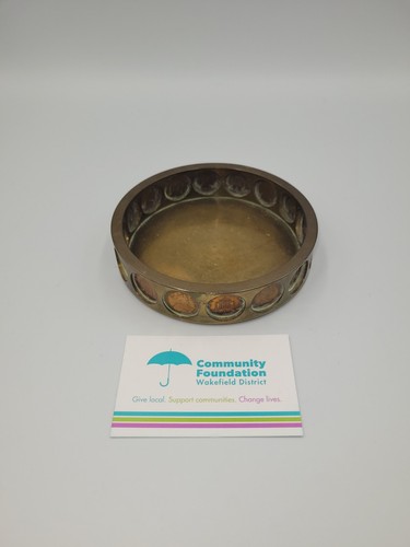 Antique brass penny ashtray - brass,