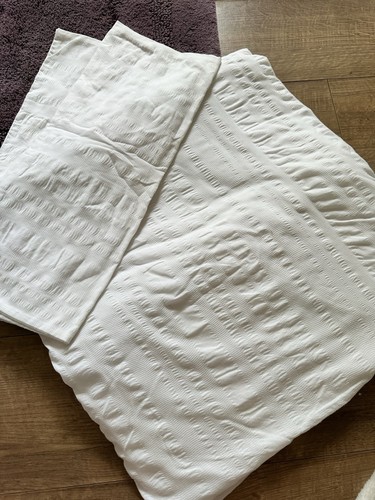 White seersucker double duvet - double,