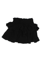 Katie J Girls Solid Elastic Waist Ruffle Mini Skirt Black Size M