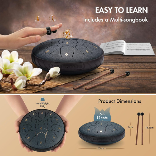 Steel tongue drum - tongue, 11notes