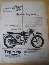 TRIUMPH TIGER CUB T20 200cc OHV COVENTRY 1963 ADVERT A4 FILE 54