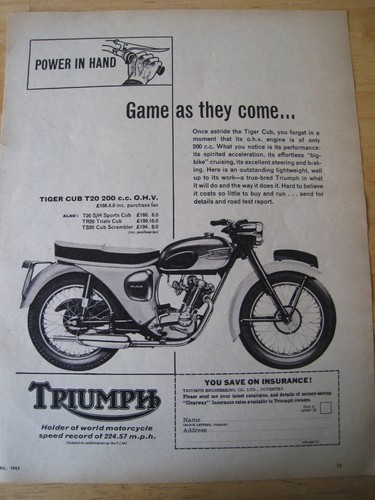 Triumph tiger cub - tiger, 200cc