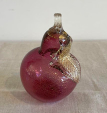 Vintage MURANO Glass Pear Fruit Figurine Venetian Art Glass Italy h4.5"#194