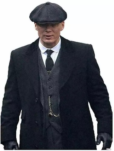 Mens long black - 3/4, wool