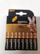 16 Duracell AAA Plus Power Alkaline Batteries LR03, MN2400 Longest Expiry UK