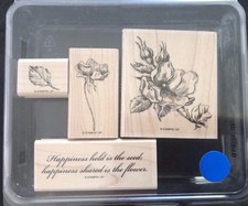 Detailed flower verse Happiness Shared Stampin' Up! wood mounted rubber stamps