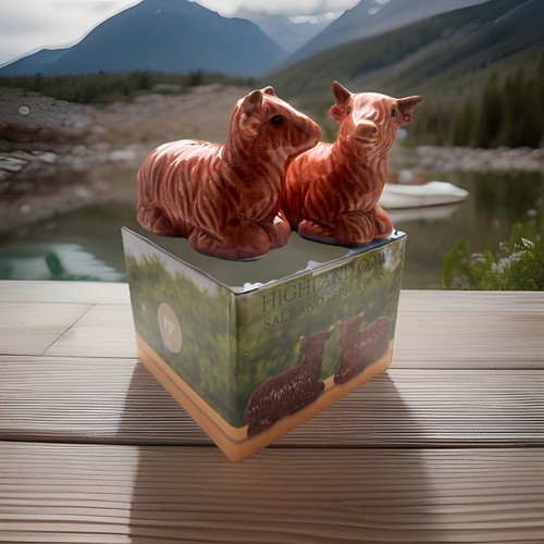 Highland cow ceramic - salt, &
