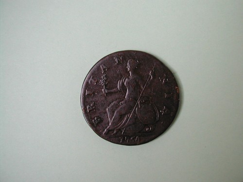 George copper half penny - copper, half-penny