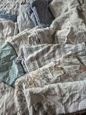 Muslin Squares Bundle X 15, Mixed Sizes, Blue Boy, Burp Wind Cloth, 100% Cotton