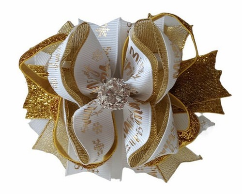Christmas hair bow - hair, clip