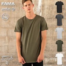 Mens Longline T-Shirt  Long Body Short Sleeve Crew Neck Cotton Tee Shirt