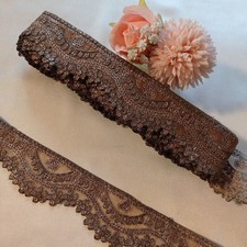 New 4+ Meters Fancy Bronze Embroidery (Bridal Saree Sew On Trim Edge Border Lace