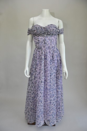 Vintage 1950s purple printed - vintage,