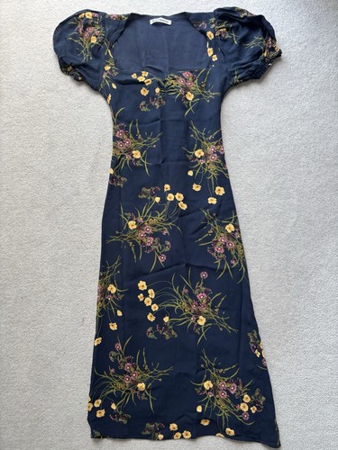 Reformation navy floral midi - navy,