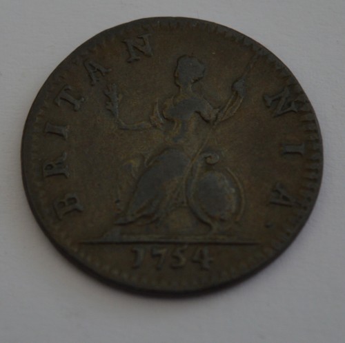 1754 george farthing coin - ii, coin.