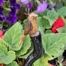 VINTAGE Folk Art Rustic Walking Stick Cane Carved Bird Handle - 101cm -GT41C
