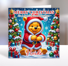 WINNIE THE POOH Personalised Christmas Card - Tigger - Eeyore - Heffalump