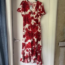 NEW Red floral Wrap Dress