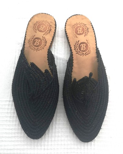 Handmade black raffia - , and