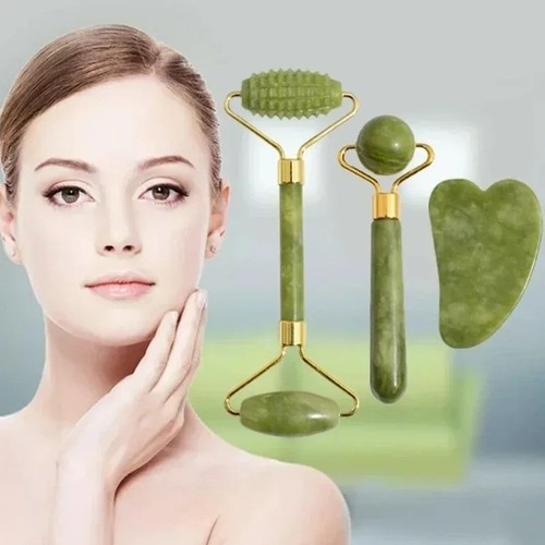 Jade gua sha stone face - jade,