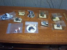 10 Vtg Ron Hevener Miniature Figures Horse & Buggies Collie pups Some Signed