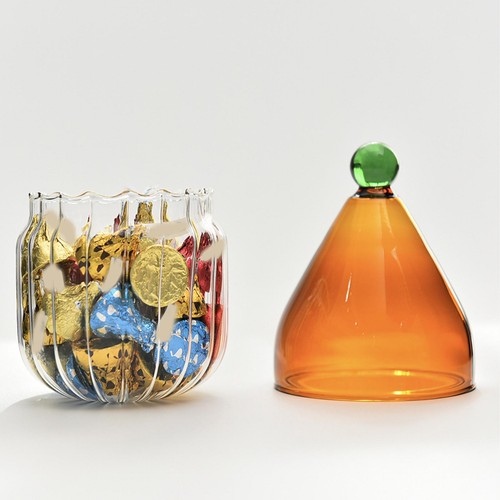 Glass candy jar with lid - candy,