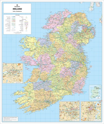 Laminated wall map - laminated,