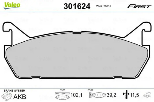 Brake pads rear axle - brake, 301624