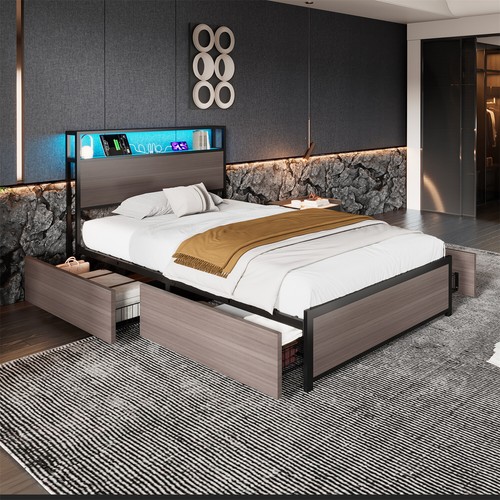 Metal platform bed frame - platform,