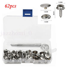 62pcs(20sets) Stainless Steel Canvas to Screw Press Stud Snap Kit Boat Cover