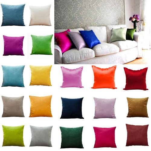 Plush silk cushion cover sofa - cushion,