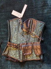 Green & Black Steampunk Corset