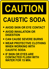 CAUTION CAUSTIC SODA AVOID