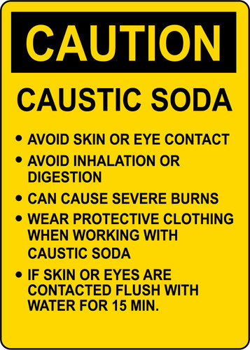 Caution caustic soda avoid - soda,