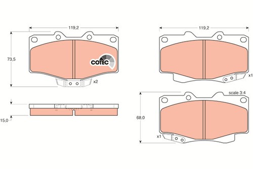 New brake pad set disc - set,,