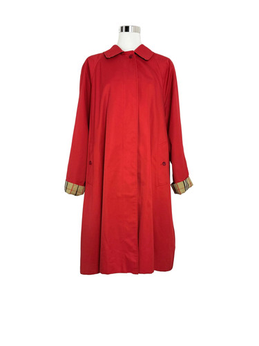 Vintage burberry car coat - coat, red