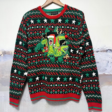 Ugly Christmas Sweater Size M Dinosaurs T-Rex Party Holiday Festive BLIZZARD BAY