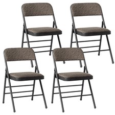 Metal Folding Chair Foldable Padded Seat Meeting Room Home Office Chairs 4pcs