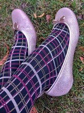 Womens Flat Shoes UK Size 5 Clarks Gold Ballet Pumps Sparkly Bow Detail Flats