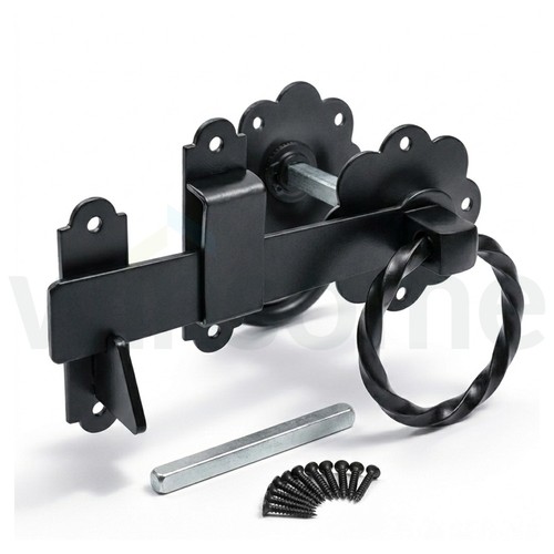 Twisted garden ring gate - ring, latch