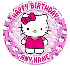 7.5" Personalised Hello Kitty Birthday Cake Topper Edible Icing/Rice Paper