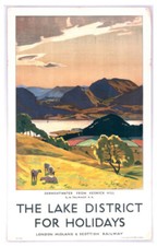 Vintage lake district - lake, art
