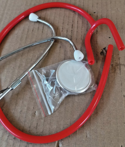 Single head stethoscope red - single,