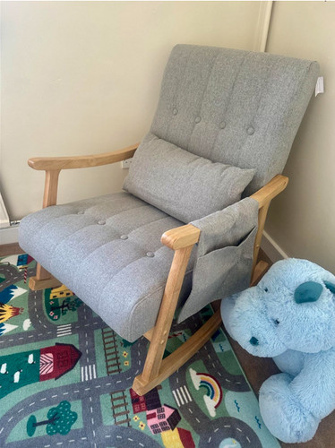 Wooden rocking chair - chair, grey