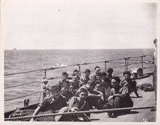 Original Press Photo WW2 Italy Submarine Cobalto crew on deck of Ithuriel 1942