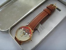 LOONEY TUNES 1994 TAZ TASMANIAN DEVIL QUARTZ WATCH LEATHER STRAP & TIN.