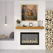 72" Aged Oak Mantel Shelf Farm